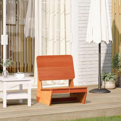 Bucmath Gartenstuhl Wachsbraun 60x64x70,5 cm, Massivholz Kiefer, robuster Outdoor Stuhl für Balkon, bequemer Terrassenstuhl, wetterfest