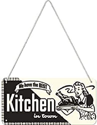 Nostalgic-Art Retro Hängeschild, 10 x 20 cm, Kitchen | aus Metall, Vintage Design, Blechschilder Sprüche, Geschenk-Idee für die Küche