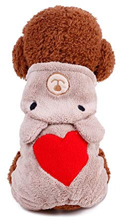 ShuoBeiter Kapuzen-Hundemantel Bekleidung kleine Hunde Karikatur Design Haustier Kostüm Dog Clothes Kleider Hundebekleidung bezaubernd Jacke Mantel Hoodies (M, Gelb)