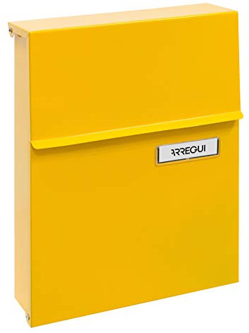 Arregui Line E6808 Cassetta Postale Individuale in Acciaio, dimensione S (DIN A5), giallo