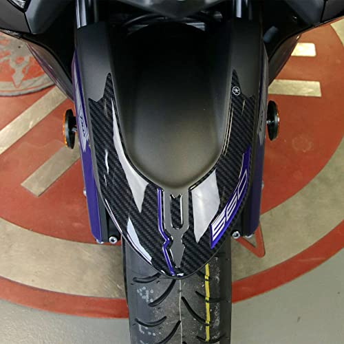 labelbike - Adesivo 3D Moto Parafango Protezione e Decorazione in Resina compatible Yamaha Tmax 560 da 2020 - Carbonio Blu Metal