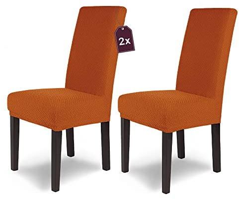 Scheffler Home Stretch Sitzbezug Luna 2er Set Elastische Bezüge Freitragende Stühle Mikrofaser Spannbezug