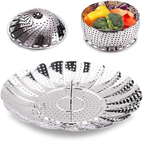 11 Vegetable Steamer Basket Stainless Steel Collapsable Foldable Expandable Insert Rack Colander Fitting Most Saucepans Cooking Steamer