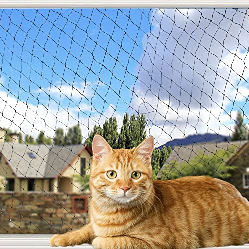 Cat Balcony Rail Net Cat Anti-Fall Netting Pet Balcony Mesh Fence Net Dog Fence Nets Black Nylon Pets Anti-Fall Mesh Fence, 10 x 20ft