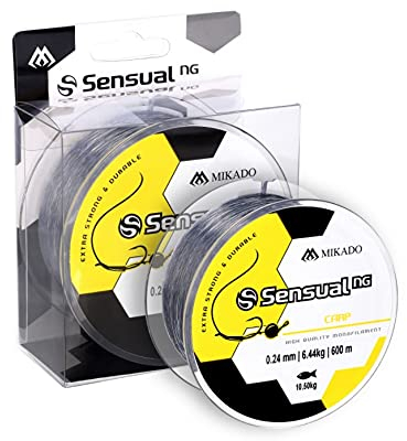 Mikado Karpfenschnur Sensual N.G. CARP 0.24mm-0,45mm / 600m Angelschnur Feederschnur Monofil TOP (0,45mm/17,30kg/600m)