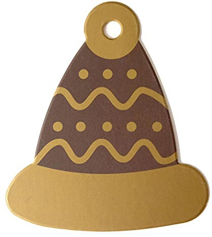 Harlotte Weihnachts-Geschenkanhänger, niedlicher Baum-Stern, Sockenmuster, hängende Namensetiketten, Weihnachtsmütze, 50 Stück