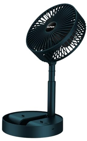 Keptfeet Ventilatore da Tavolo USB Pieghevole | Ventilatore da Camera telescopico Wireless Ricaricabile Elettrico per Comodino/scrivania da Ufficio/Tavolo da Soggiorno | Ventole Desktop silenziose