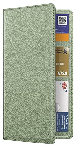 FINPAC Car Registration and Insurance Card Holder, Vehicle Glove Box Card Organizer Wallet, Automobile Accessories for Documents, License, Sage Green