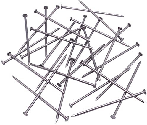 SKIR'CO Chiodi da costruzione in acciaio da 1,8 x 50 mm, testa piatta e rotonda, multiuso, per legno, 150 pezzi