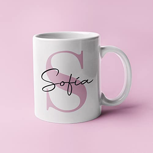 Taza Personalizada con Inicial y Nombre de cerámica regalo personalizado