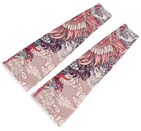 Manchon Bras, Manchette Bras Femme, Manchons de Bras, Protection UV UPF 50+ Respirant Haute élasticité Taille Libre sans Couture Manchons de Bras de Tatouage pour Hommes Et Femmes