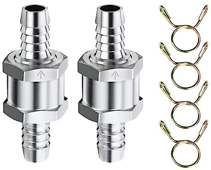 2 Piezas 6mm Válvula Retención Combustible, valvula antiretorno, Válvula de Retención de Combustible de Aluminio, Válvula Antirretorno de Retorno de Combustible, para Gasolina Diesel Oil Carburador