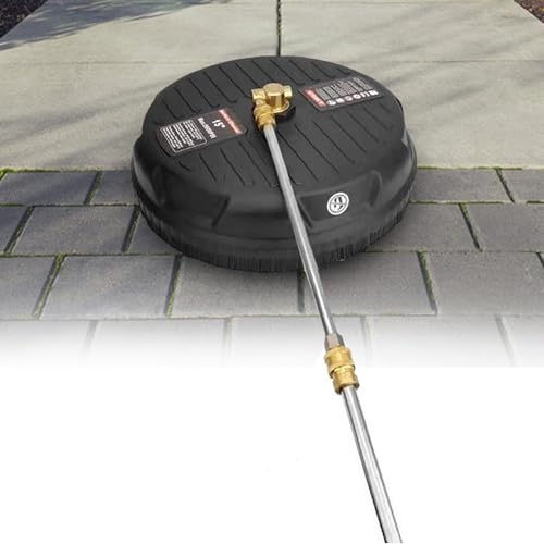 15'' Pressure Washer Surface Cleaner Rotary Power Washer Attachment with Extension Wands,3600psi,1/4 Quick-connector