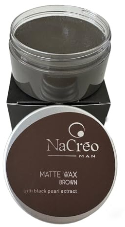 NaCréoMan grått hår täcker hårvax matt brun – utan silikoner, parabener – tillverkad i Italien – 100 ml