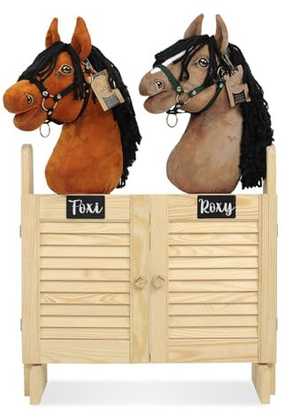 Großer doppelter Steckenpferdestall mit Türen. Set ohne Pferde.