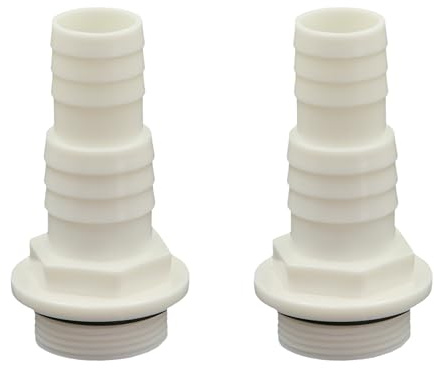 HAF 2X ABS Schlauchtülle O-Ring mit 32mm 38mm x 1 1/2 | Schlauchtülle x Außengewinde | Schlauchverbinder aus weißem ABS | PN10 für Poolfitting, Pool, Schwimmbad, Poolverrohrung, Druckleitung