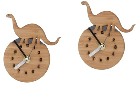 Alipis 2stücke Dinosaurier-magnetuhr Für Kühlschrank Runde Wanduhr Mit Dinosaurier-Muster Kreative Uhr Für Nachrichten Geeignet Für Familien Und Freunde