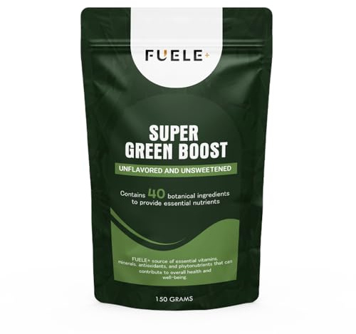 FUELE+ Super Greens Powder - Gut Health Supplements with 40 Super Foods for Complete Gut Repair - Vegan Immune Boosting Formula for Optimal Health
