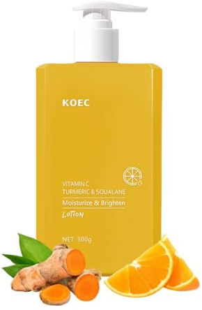 Lozione per mani e corpo alla curcuma e vitamina C - rassodante, illuminante, cura idratante quotidiana della pelle | Lozione per il corpo per donne con pelle secca, crema viso nutriente profumata