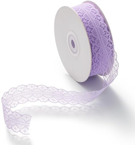 CHUQING Spitzenband Geschenkband Spitzenborte Zierband Spitze Schleifenband,3cm x 23 m Hellviolett