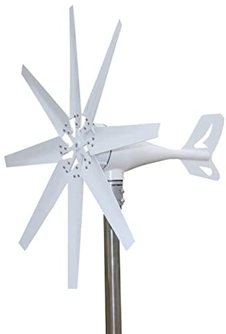 HENGJINGTR 3000W 8 Blätter Windkraftanlage,Hohe Effizienz Horizontale Windkraftanlage DC 12 V 24 V 48 V Turbine Wind Generator für Marine Home Aufladung (weiß)