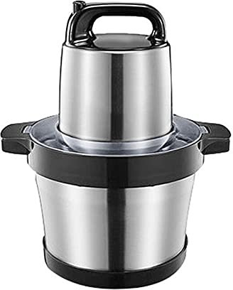 Procesador eléctrico de alimentos, picadora de encimera de 6 L y picadora de carne con 4 cuchillas para frutos secos, frutas, especias, picadora de acero inoxidable de grado alimenticio