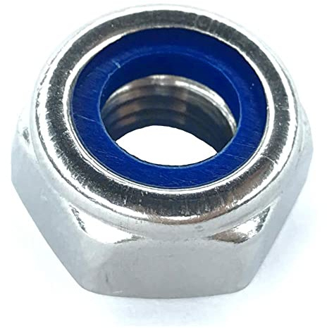 Stoppmutter DIN 985 M10 | 50 Stück | selbstsichernde Sechskantmutter aus Edelstahl A2 | Nyloc Mutter für Metallbau, Maschinenbau & Konstruktion | norm-genau®