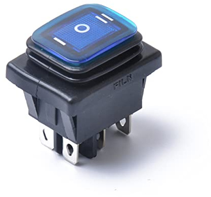 Gatuida Interrupteur à Bascule Étanche 6 Broches 12-24v LED Bleue 3 Positions On-off-on pour Voiture et Bateau Usage Nautique Automne Hiver