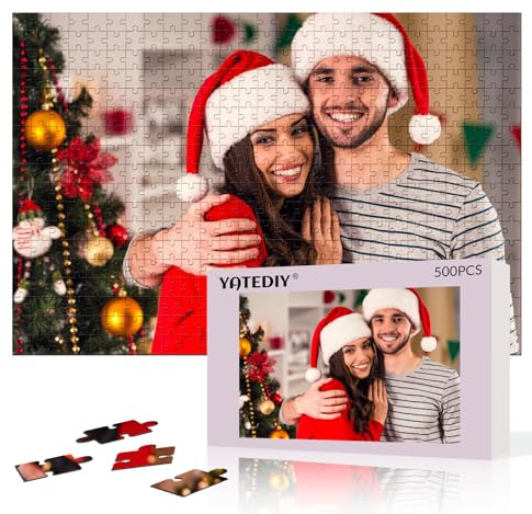 Personalised Jigsaw Puzzles 500 Piece Gifts | Customized Wood with Picture Gift for Family,Friend,Lover on Wedding,Birthday,Christmas,Valentine's Day