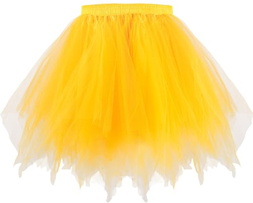 Tüllrock Damen Tütü Rock Kostüm, 50Er Ballett Unterrock Elastische Hohe Taille Ballettrock Petticoat Tanzkleidung, Retro Party Kostüme Tutu Rock Cosplay
