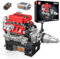 Mould King V8 Engine Building Blocks Set, 10204 Engine Model Kit That Runs, Sports Car Engines for Adults with Battery Box and Motor, Construction STEM Toy for Children Boys Girl (750 Pcs)