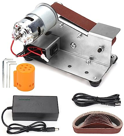 Mini levigatrice a nastro elettrica multifunzionale Lucidatura fai-da-te Rettificatrice Cinture Grinder Sharpener Cutter Knife Edges per la lavorazione del legno(Stand)