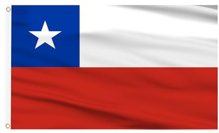 AhfuLife Bandera de Chile 150cm x 90 cm para Decoración de Fiestas, 1Pieza de Bandera Chilena Grande de Poliéster de Doble cara con Ojales de Latón para el Día Nacional, Copa Mundial, Fútbol, Jardín