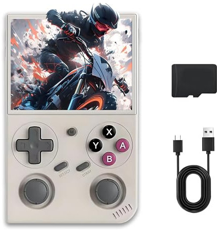 Retro Game Handheld Console G350 with 4000+/10,000+ Games, 3.5-inch IPS Display, 64G/128G, 30+ Emulators, 3200mAh Battery, Linux OS, and Multi-Language - Ultimate Retro Gaming Experience (GRAY-128G)