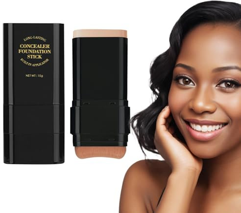 Pan Stick Foundation | Full Coverage Foundation Stick | Cream Makeup With Brush - Double-Head Concealer Cream, Long-lasting Facial Primer for Girls