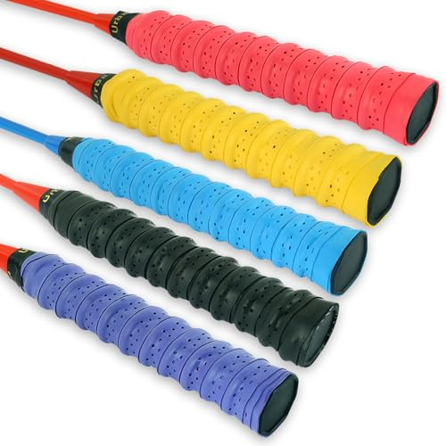 5 Stycken Greppband, Tennisracket, Greppband för Fjäderbollracket, Badmintongrepp, Halkfritt Greppband, Badmintonracket (Flerfärgad)