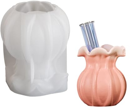 Stampo per vaso idroponico fatto a mano, supporto decorativo in silicone, per creare candele in gesso e decorazione per ufficio, facile rilascio