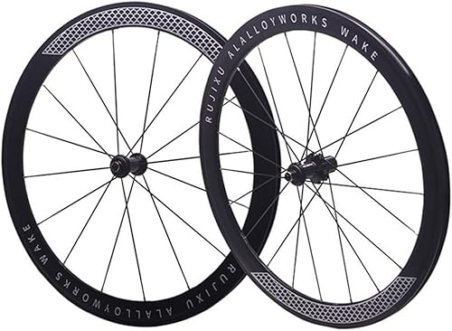 NBTRXWAFR 700C V/C Felgenbremse Rennrad Laufradsatz 30Mm 40Mm 50Mm Felgen Fahrräder Vorderrad Hinterrad Schnellspanner Lagernaben Kassette 7-12 Gänge,Black hub,40mm