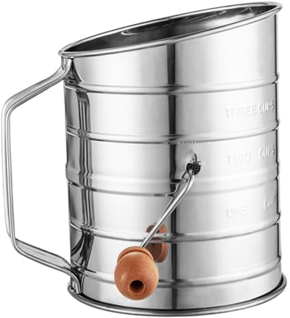 FUNNETOYU Stainless Steel Flour Sifter Cup Baking Fine Mesh Screen Powder Sifters Loop Agitator for Baking