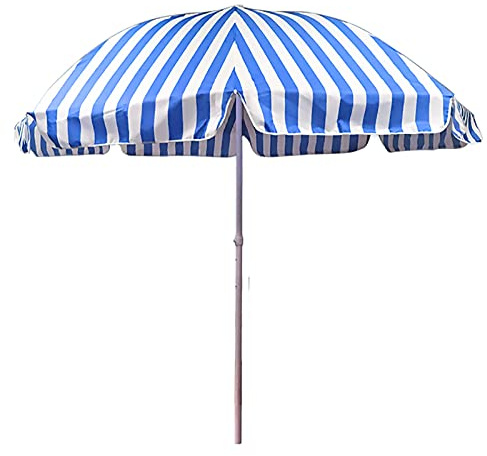 DX26TS Parasol Garden Outdoor Beach Oxford Cloth Canopy, Striped Patio Market Umbrella with 3-Layer Windproof Ribs