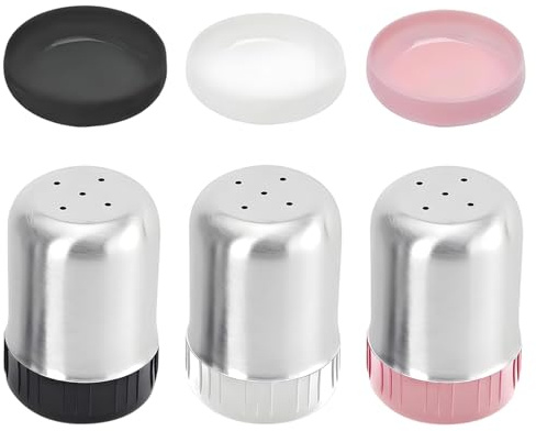 3 Stück mini Salzstreuer,Salzstreuer Klein,Salz Edelstahl für Gewürzstreuer,Kleine Und Pfefferstreuer Shakers,eier aus Deckel,Camping Gewürzflaschen Verschließbar Shaker,3 Farben
