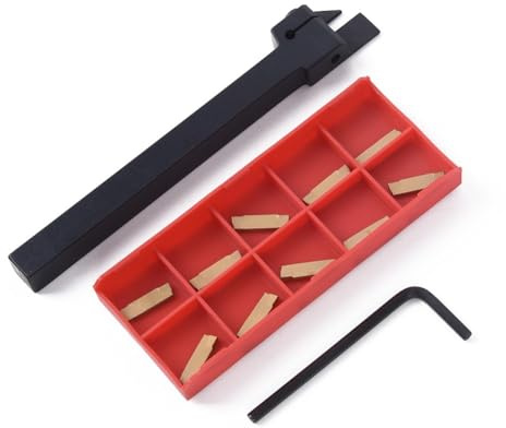 SPORTARC Inserti in carburo per scanalatura, utensile da taglio per tornio CNC, 10 pezzi MGMN200 + MGEHR1010-2 10 x 100 mm