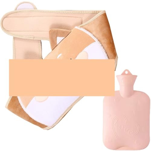 Bolsa de agua caliente, 2 uds bolsa de banda calentamiento Abdominal estomacal cinturón cubierta cintura caliente(Light Brown)