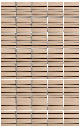 ZASCHMOY Wood Slat Acoustic Panels Sound Absorbing Acoustic Wall Panels Oak Wood Self Adhesive for Living Room Bedroom 40 Pcs