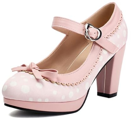 Scarpe Donna Scarpe Donna Estive con Tacco Tradizionale Blocco Danza Sposa Ballerina Fibbia Stivali Oxford Sera
