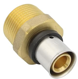 Pipetec Pressfitting Übergang 20x2 mm 1 Zoll Aussengewinde TH Kontur Verbundrohr, DVGW, TH-Profil