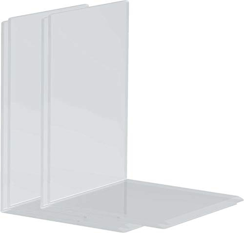Maul Buchstützen,Hochwertiges Acryl, 2 Stück (16 x 15 x 21 cm (2er Pack), glasklar)