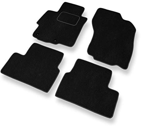 Mossa - Fußmatten Auto kompatibel mit Mitsubishi Lancer VIII (2007-2016) - Premium Velours Schwarze Automatten Autoteppiche 1