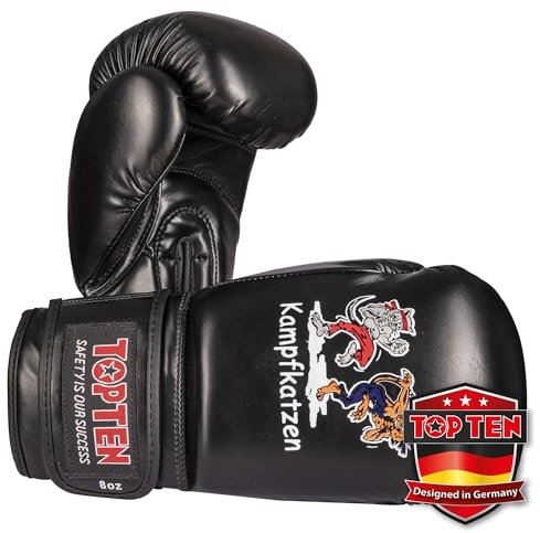 Boxhandschuhe „Kampfkatzen“ - 4 oz, schwarz