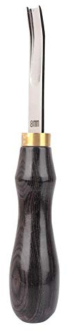 Biseladora de bordes de cuero Biseladora de bordes Biseladora de cuero Mango de madera Herramienta de corte de bordes artesanales, 4 mm/6 mm/8 mm/10 mm Opcional(8mm)